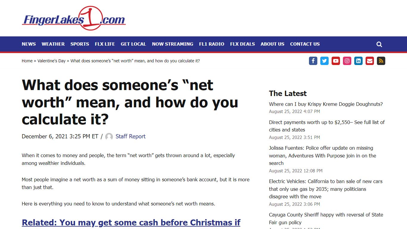 What does someone’s “net worth” mean, and how do you calculate it?